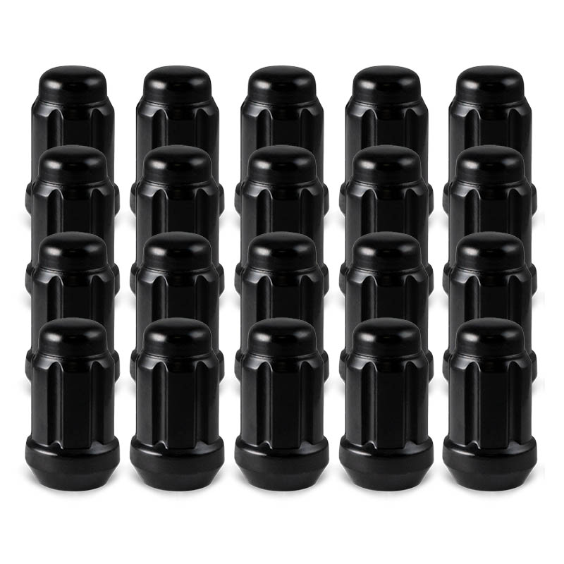 RHI | Lug Nuts (20) - Closed End, Spline - Black Chrome  - 12x1.25 X 35mm (1.38")