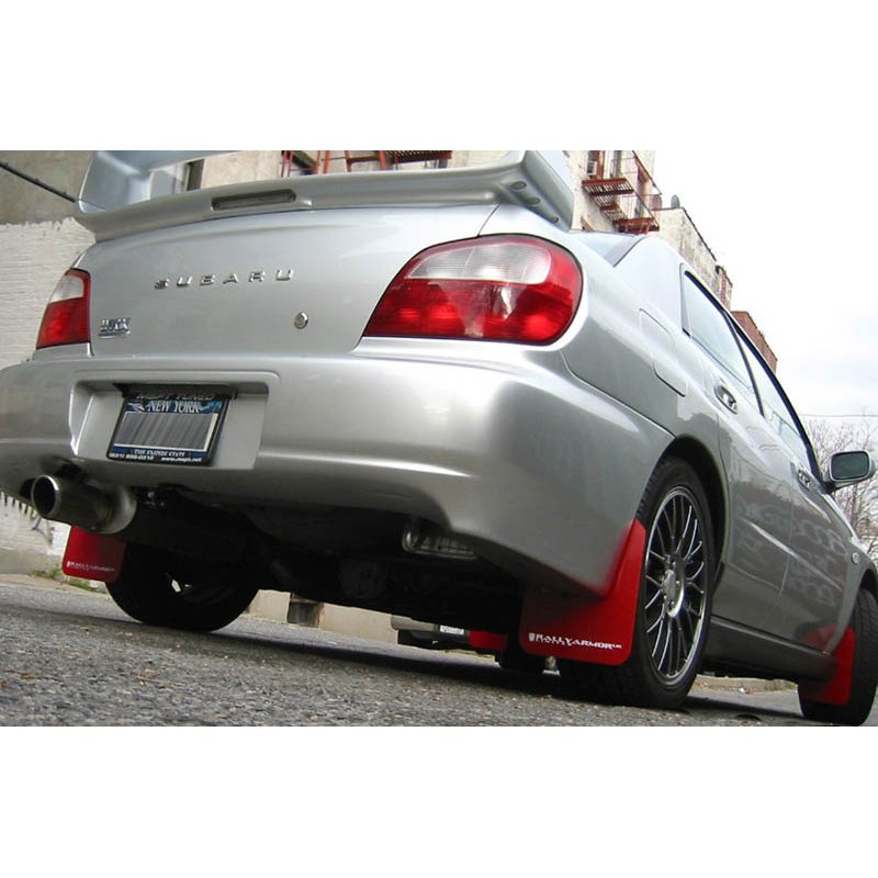 RallyArmor | Red Mud Flap White Logo - RS/2.5i/WRX/STI 2002-2007