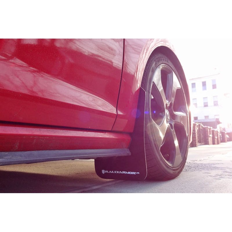 RallyArmor | Red Mud Flaps White Logo - MK7 Golf/GTI/TSI - MK7.5 Golf R