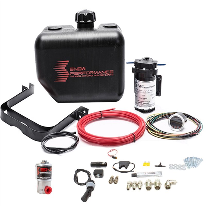 Snow Performance | Stage 2.5 Boost Cooler Forced Induction Progressive Water-Methanol Injection Kit (Red High Temp Nylon)