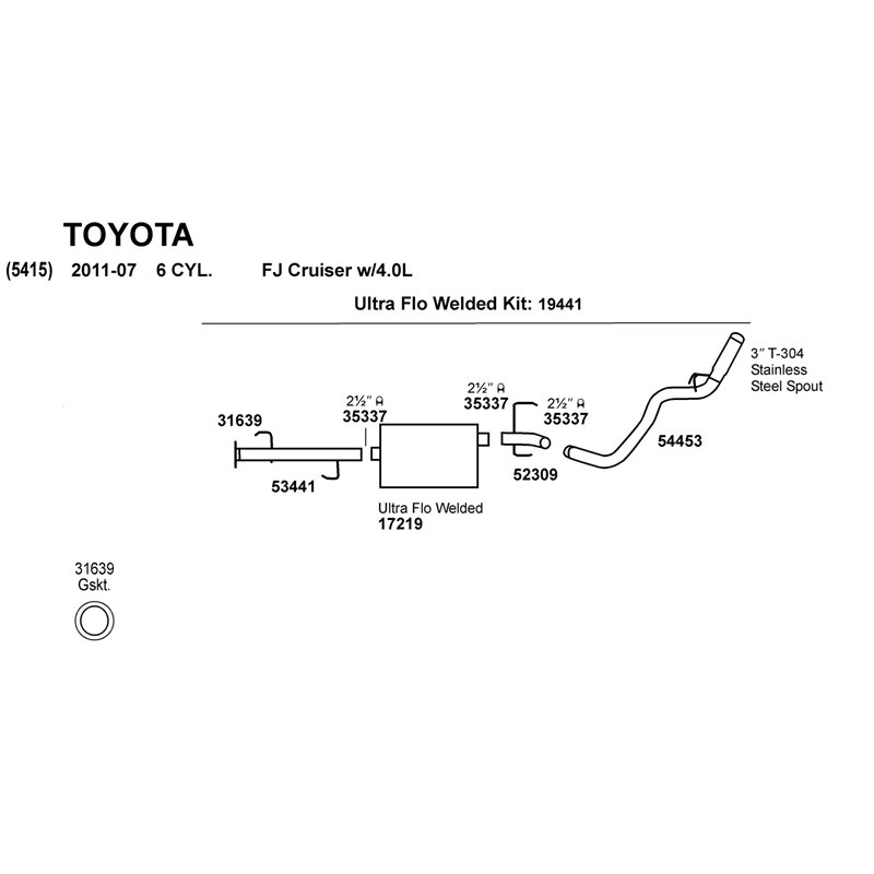 Dynomax | DynoMax Ultra-Flo Welded Muffler - FJ Cruiser / Tacoma 4.0L / 3.5L 2005-2019