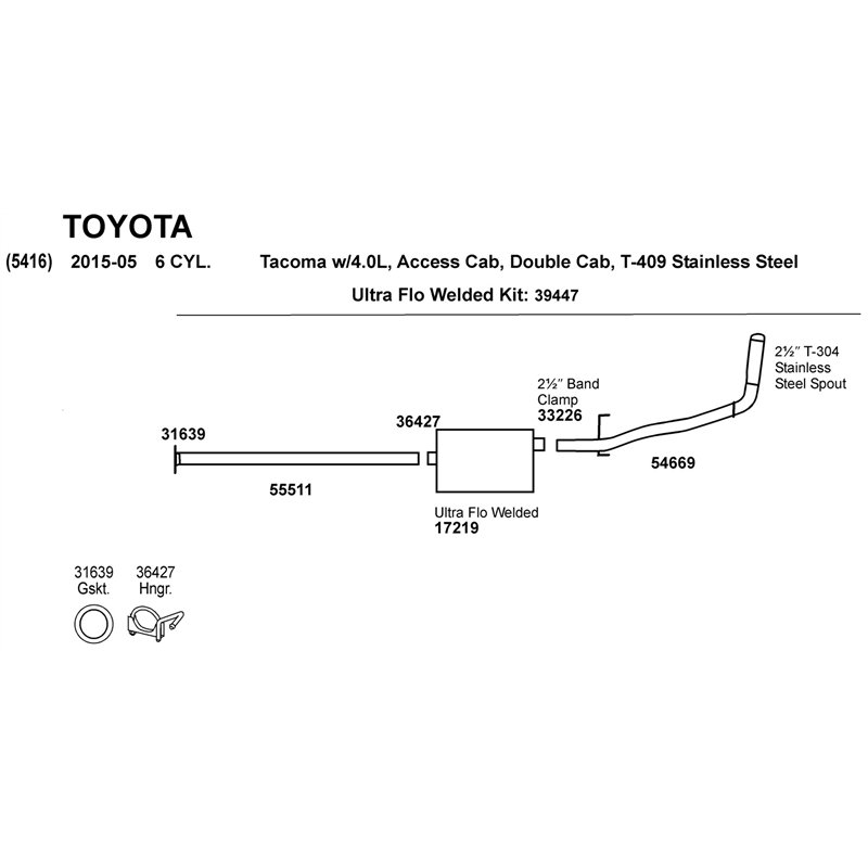 Dynomax | DynoMax Ultra-Flo Welded Muffler - FJ Cruiser / Tacoma 4.0L / 3.5L 2005-2019