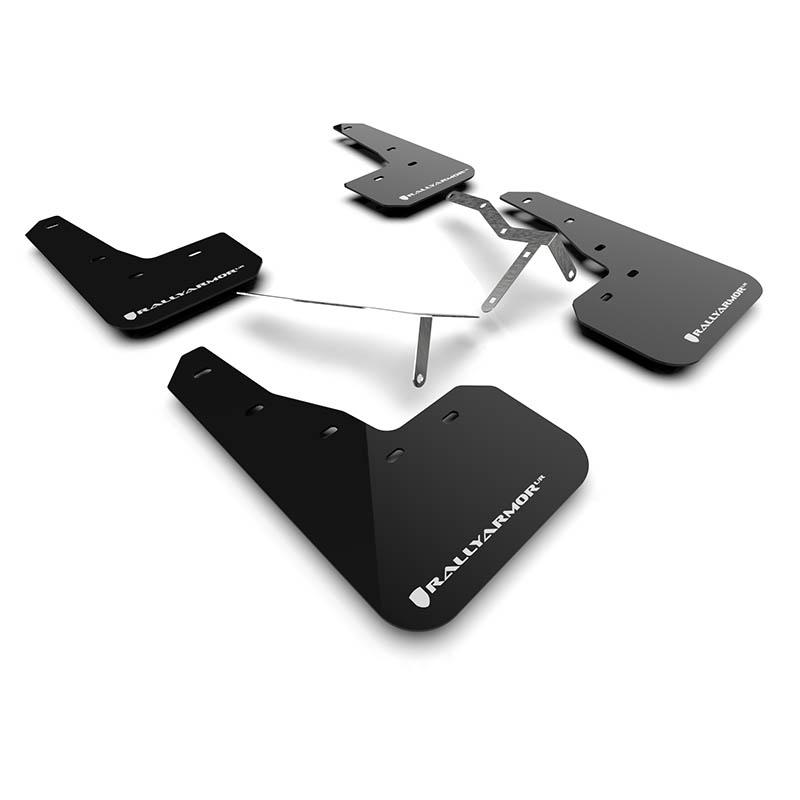 RallyArmor | Black UR Mud Flap White Logo - Civic / Si Sedan & Hatch 2022-2025