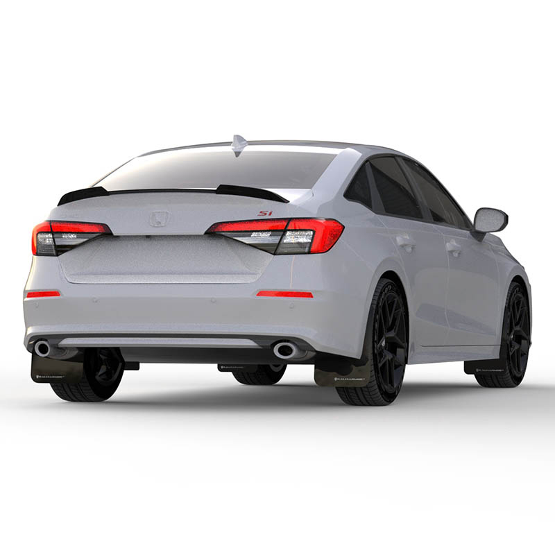 RallyArmor | Black UR Mud Flap White Logo - Civic / Si Sedan & Hatch 2022-2025