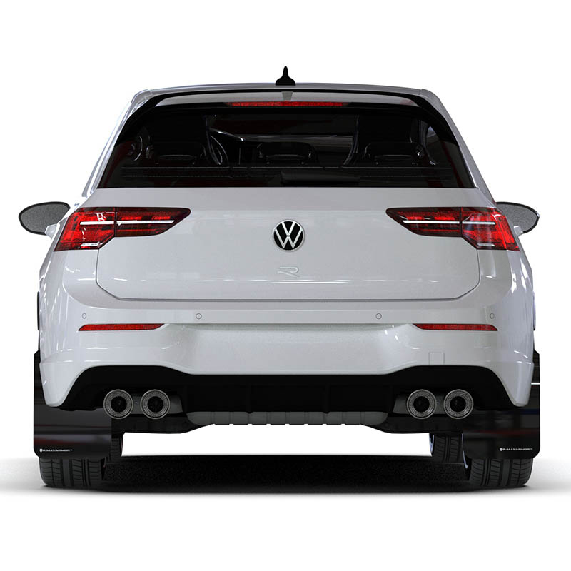 RallyArmor | Black UR Mud Flap White Logo - Golf GTI / R (MK8) 2022-2024