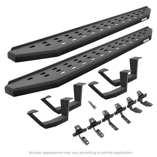 Go Rhino | RB20 Running Boards w/ Mounting Brackets, 2 Pairs Drop Steps Kit - Wrangler (JL) 2018-2025