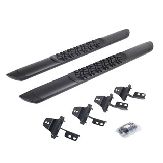 Go Rhino | V-Series V3 Aluminum Side Steps and Mounting Brackets Kit - Textured Black - Wrangler (JK) 3.6L / 3.8L 2007-2018
