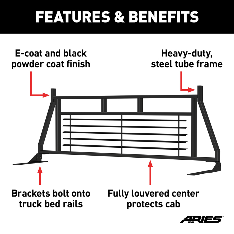 ARIES | Classic Black Steel Headache Rack - F-150 2015-2020