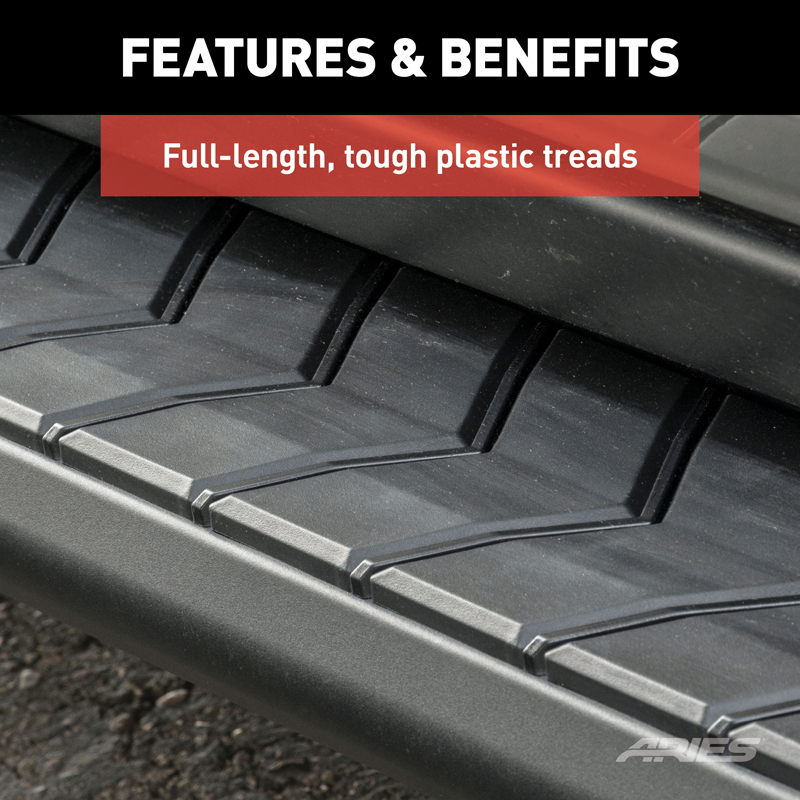ARIES | AeroTread 5" x 73" Black Stainless Running Boards - Explorer 2.3T / 3.0T / 3.3L 2020-2022