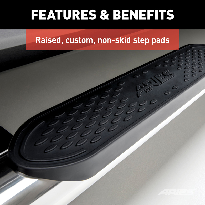 ARIES | 4" Polished Stainless Oval Side Bars - Chevrolet / GMC 2019-2023