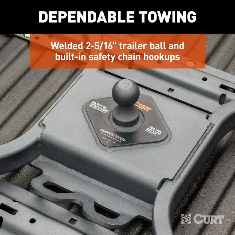 CURT | Spyder 5th Wheel Rail Gooseneck Hitch with 2-5/16" Ball, 30K