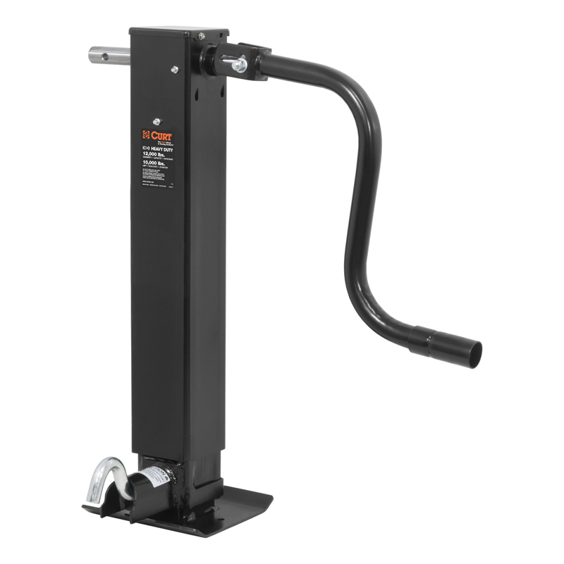 CURT | Direct-Weld Square Jack with Side Handle (12,000 lbs, 12-1/2" Travel)