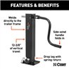 CURT | Direct-Weld Square Jack with Side Handle (12,000 lbs, 12-1/2" Travel)
