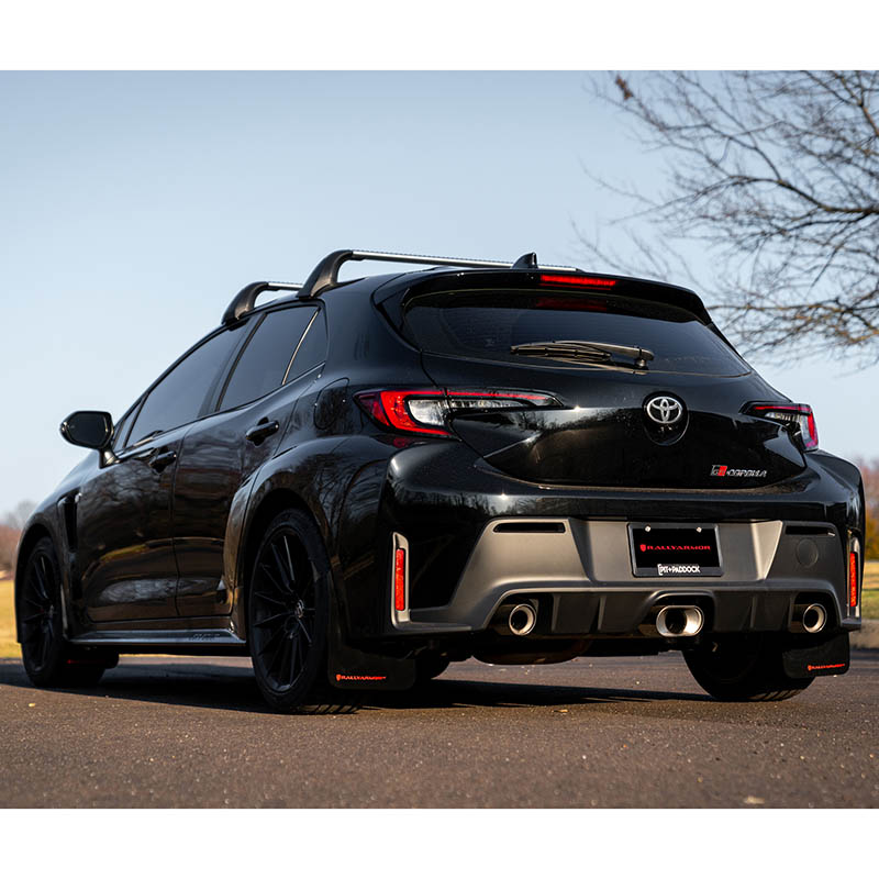 RallyArmor | Black UR Mud Flap Red Logo - GR Corolla 2023-2025