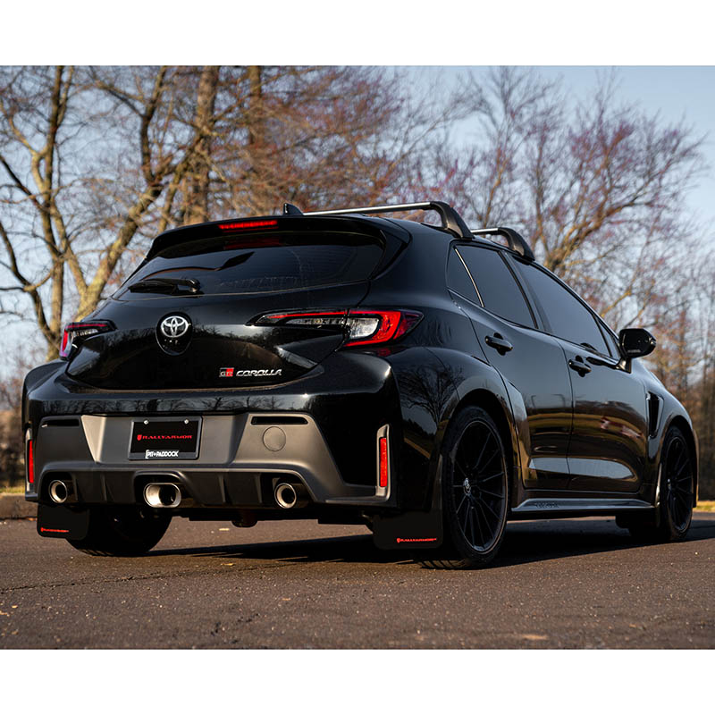 RallyArmor | Black UR Mud Flap Red Logo - GR Corolla 2023-2025