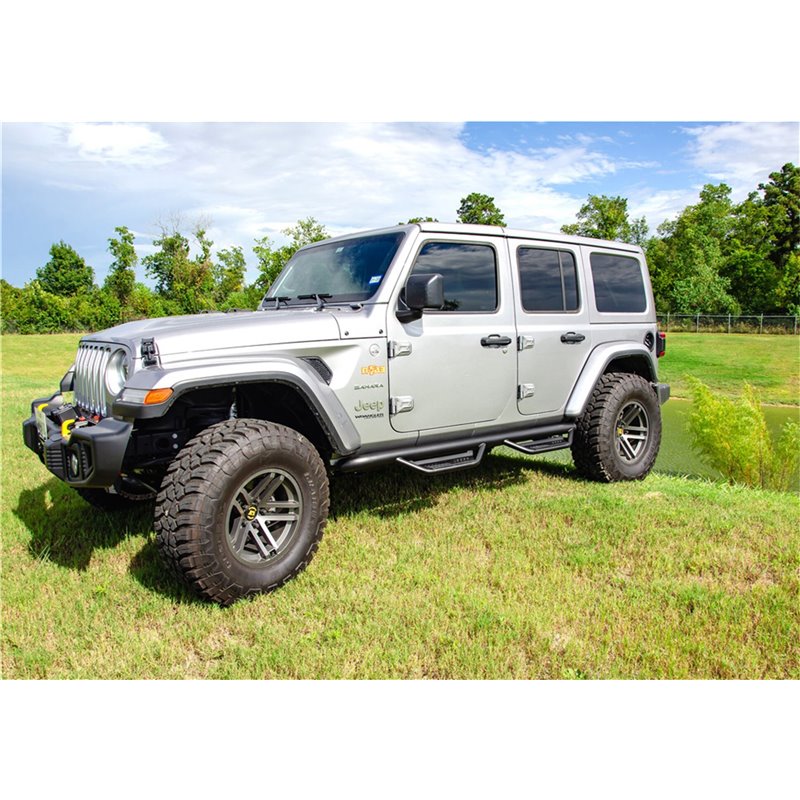 N-FAB | Podium LG Nerf Step - Wheel-to-Wheel (2 Steps) - Wrangler (4xe) / Wrangler (JL) 2018-2023