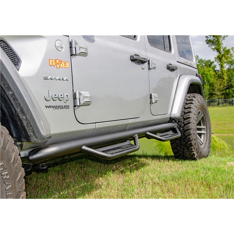 N-FAB | Podium LG Nerf Step - Wheel-to-Wheel (2 Steps) - Wrangler (4xe) / Wrangler (JL) 2018-2023