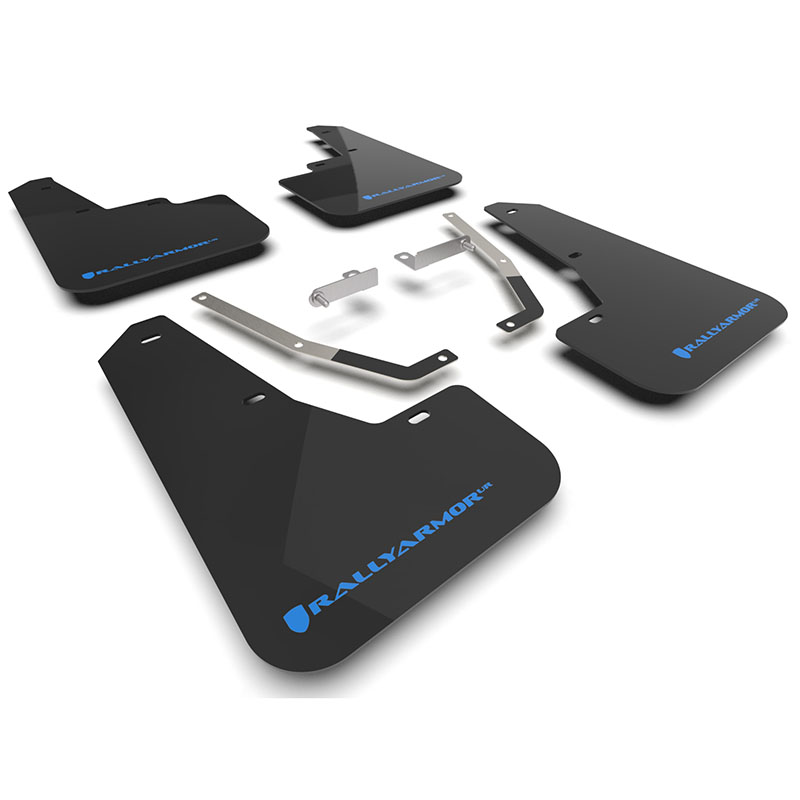 RallyArmor | Black UR Mud Flap Light Blue Logo - Crosstrek 2024-2025
