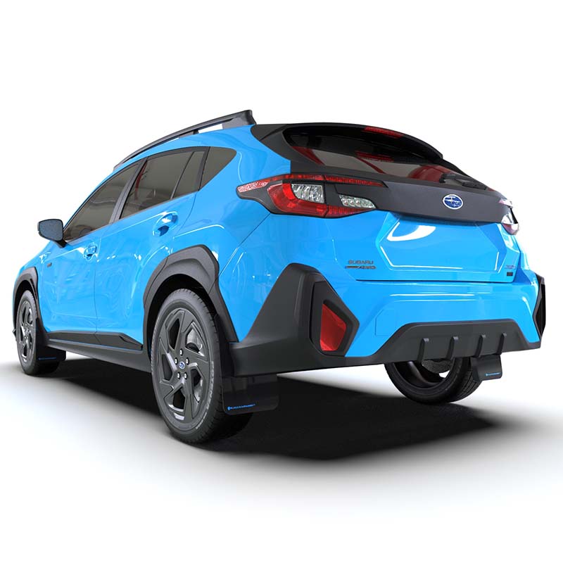 RallyArmor | Black UR Mud Flap Light Blue Logo - Crosstrek 2024-2025