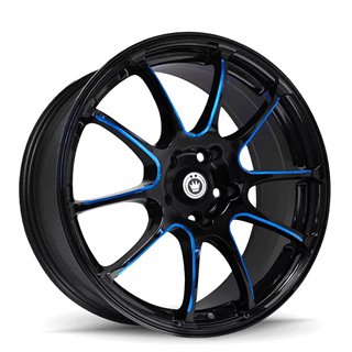 Konig | ILLUSION 18X8.0 ET45 - Black/Ball Cut Blue