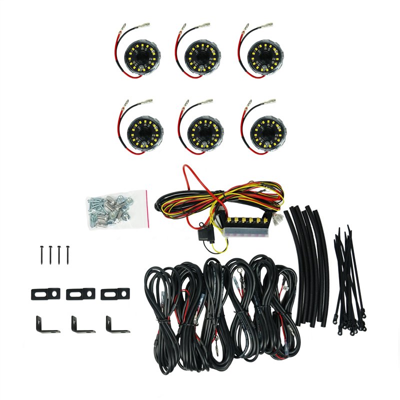 KC HiLiTES | KC Cyclone V2 LED Rock Light-6-Light System-Clear-5W Flood Beam