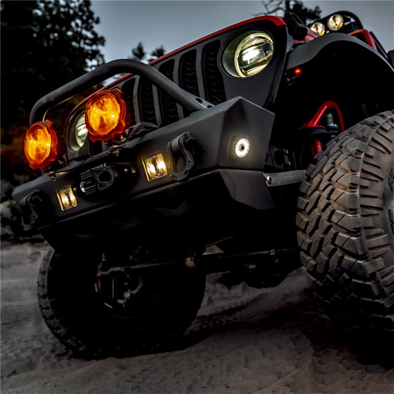 KC HiLiTES | KC Cyclone V2 LED Rock Light-6-Light System-Clear-5W Flood Beam