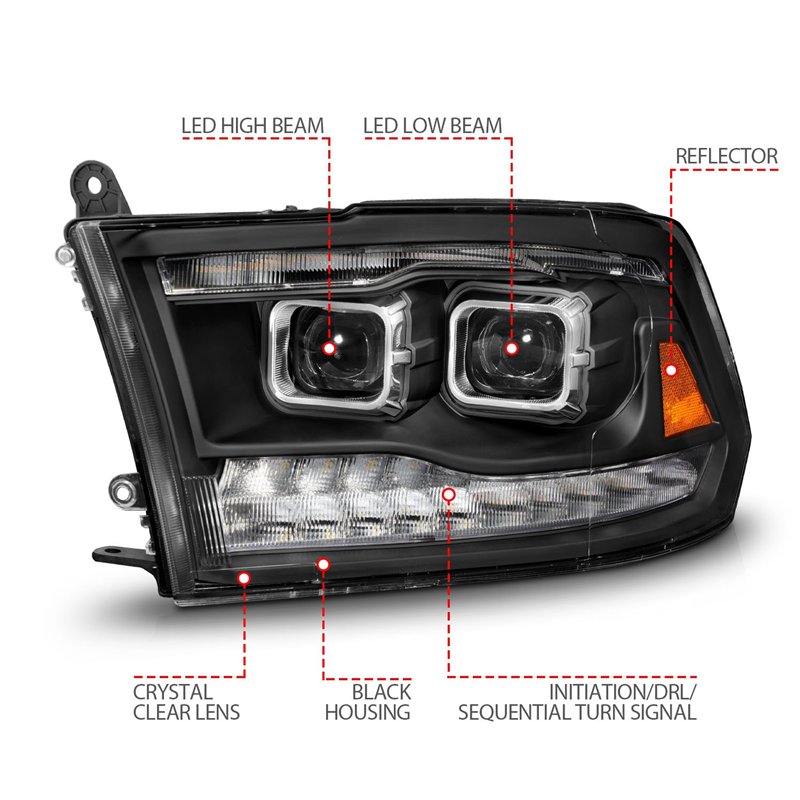 Anzo USA | LED Projector Headlight Set - Ram 1500 / Classic / 2500 / 3500 2009-2023