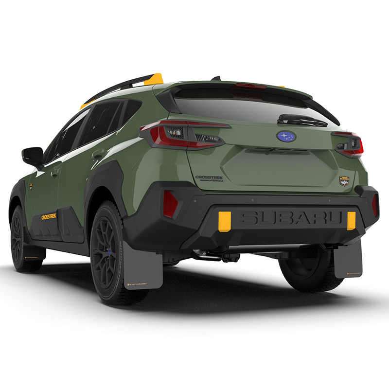 RallyArmor | Black UR Mud Flap Wild Orange Logo - Crosstrek Wilderness 2024-2025