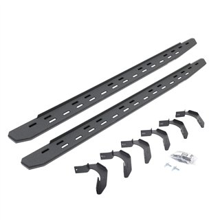 Go Rhino | 69612680ST - RB30 Slim Line Running Boards with Mounting Bracket Kit - Protective Bedliner Coating - F-150 2004-2014