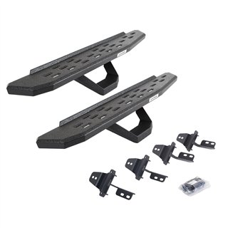 Go Rhino | 6969264810T - RB30 Running Boards with Mounting Brackets & 1 Pairs of Drops Steps Kit - Wrangler (JK) 3.6L / 3.8L 200
