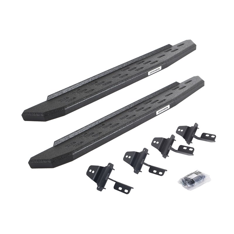 Go Rhino | 69692648T - RB30 Running Boards with Mounting Bracket Kit - Protective Bedliner Coating - Wrangler (JK) 3.6L / 3.8L 2