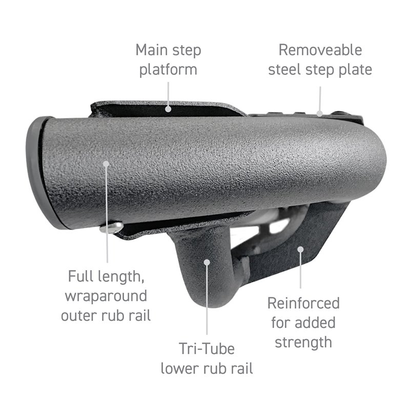 Go Rhino | DT4436T - Dominator Xtreme DT Side Steps with Mounting Bracket Kit - Textured Black - Tundra 3.5T 2022-2025