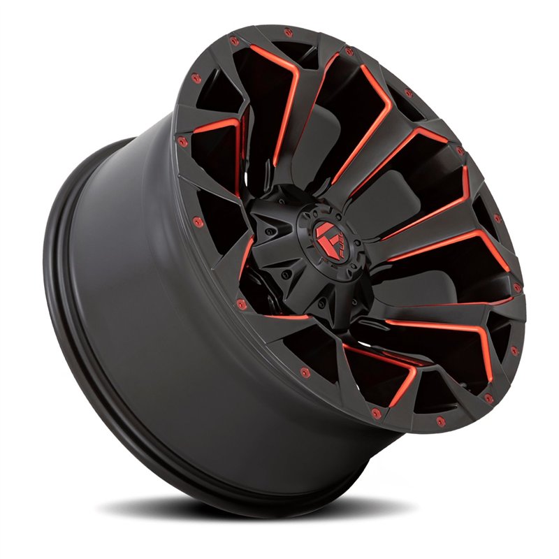 Fuel Off-Road | Assault D787 20X10.0 ET-22 - Matte Black / Milled-Red Tint