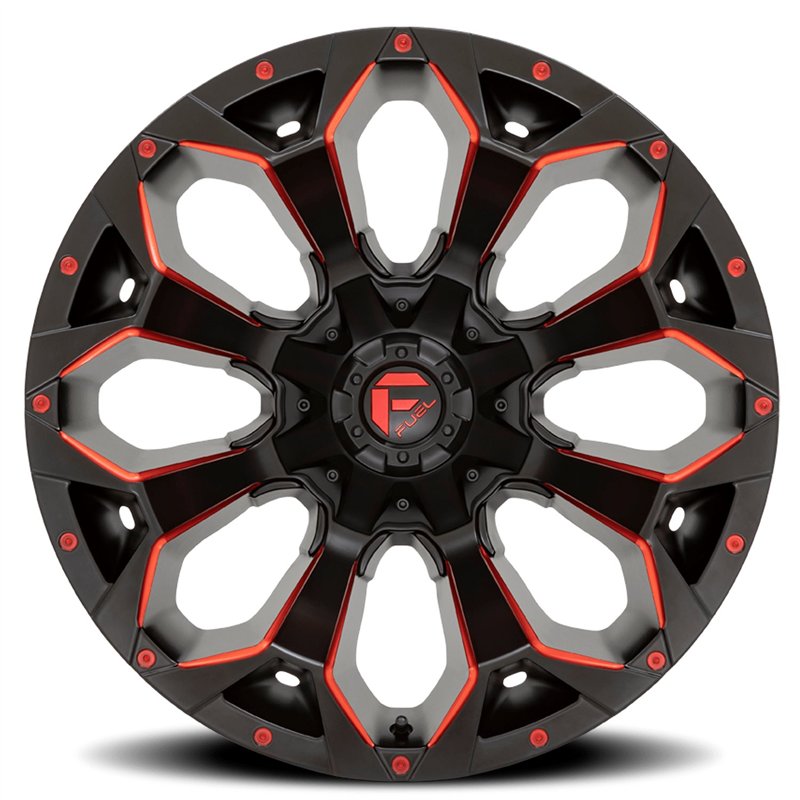 Fuel Off-Road | Assault D787 20X10.0 ET-22 - Matte Black / Milled-Red Tint