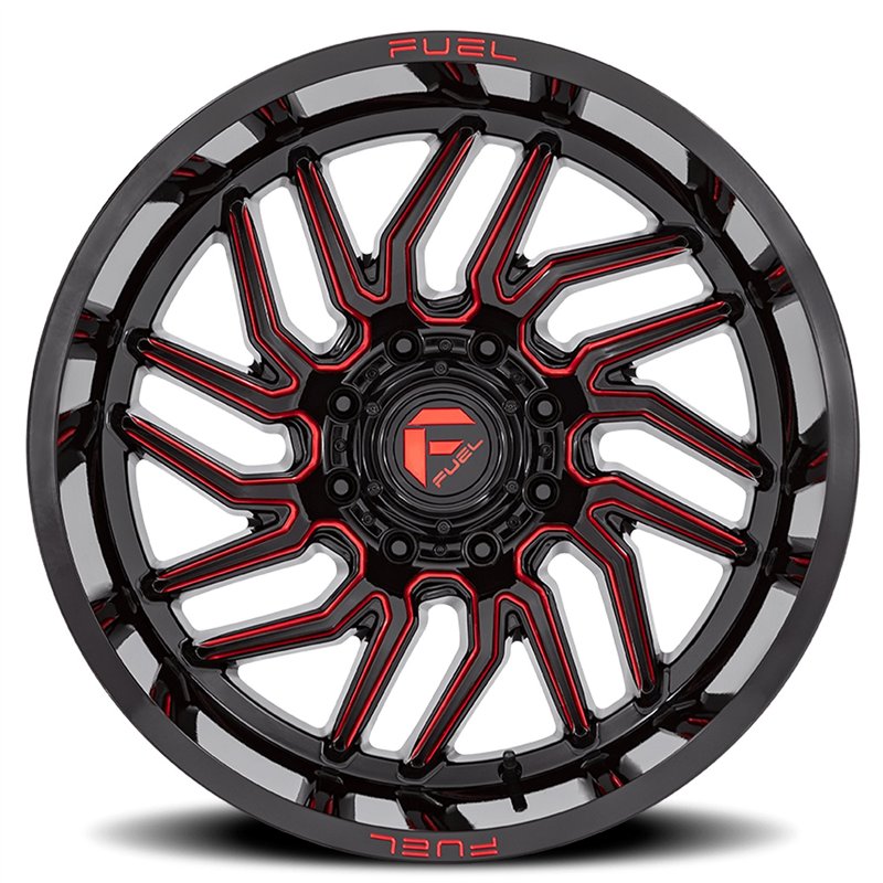 Fuel Off-Road | Hurricane D808 22X12.0 ET-44 - Gloss Black / Red Milled