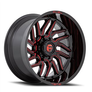 Fuel Off-Road | Hurricane D808 22X12.0 ET-44 - Gloss Black / Red Milled