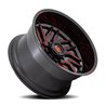 Fuel Off-Road | Hurricane D808 22X12.0 ET-44 - Gloss Black / Red Milled