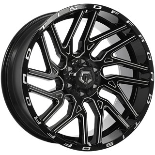 TIS Wheels | 554 22x10.0 ET-19 - Gloss Black - Milled Edge