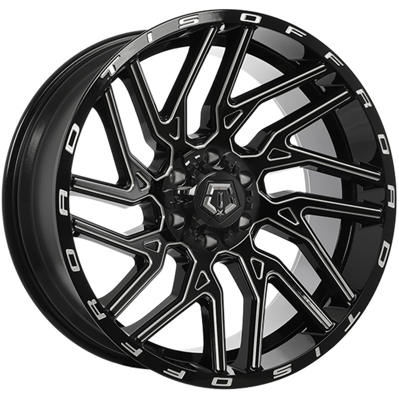 TIS Wheels | 554 22x10.0 ET-19 - Gloss Black - Milled Edge