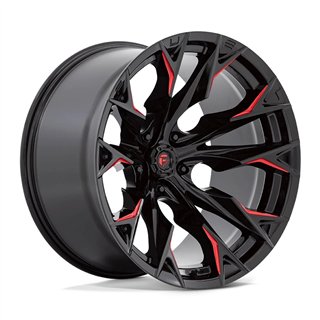 Fuel Off-Road | Flame 5 D823 22X12.0 ET-44 - Black With Candy Red Accents