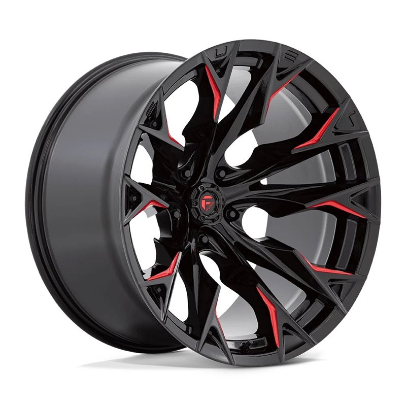 Fuel Off-Road | Flame 5 D823 22X12.0 ET-44 - Black With Candy Red Accents