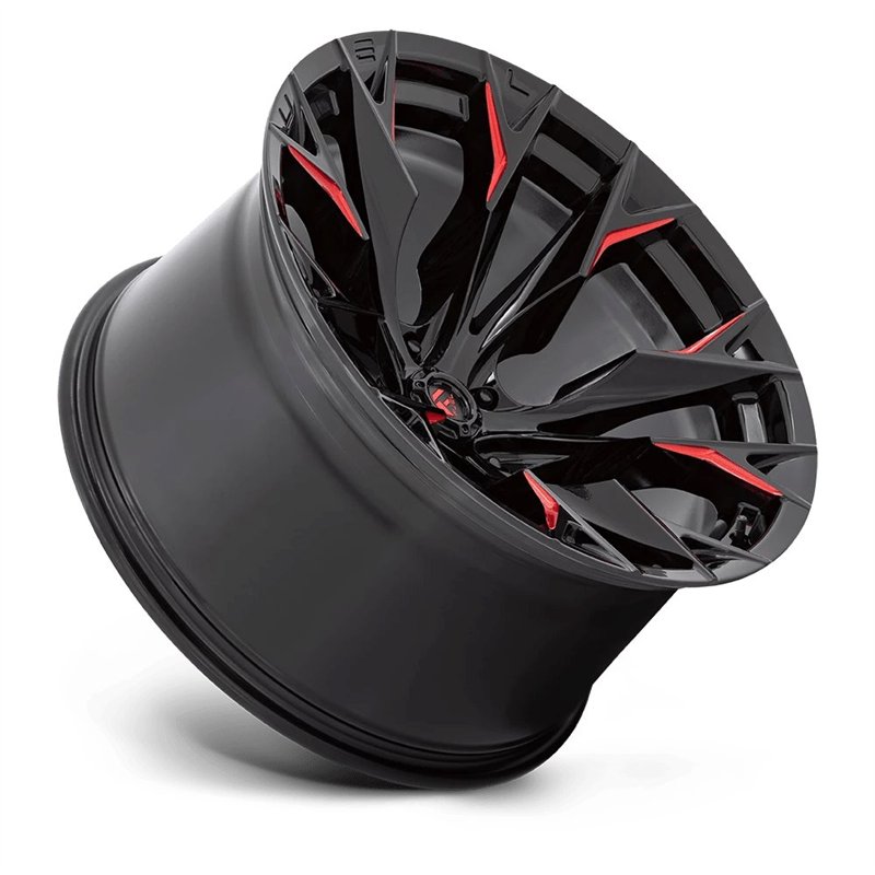 Fuel Off-Road | Flame 5 D823 22X12.0 ET-44 - Black With Candy Red Accents