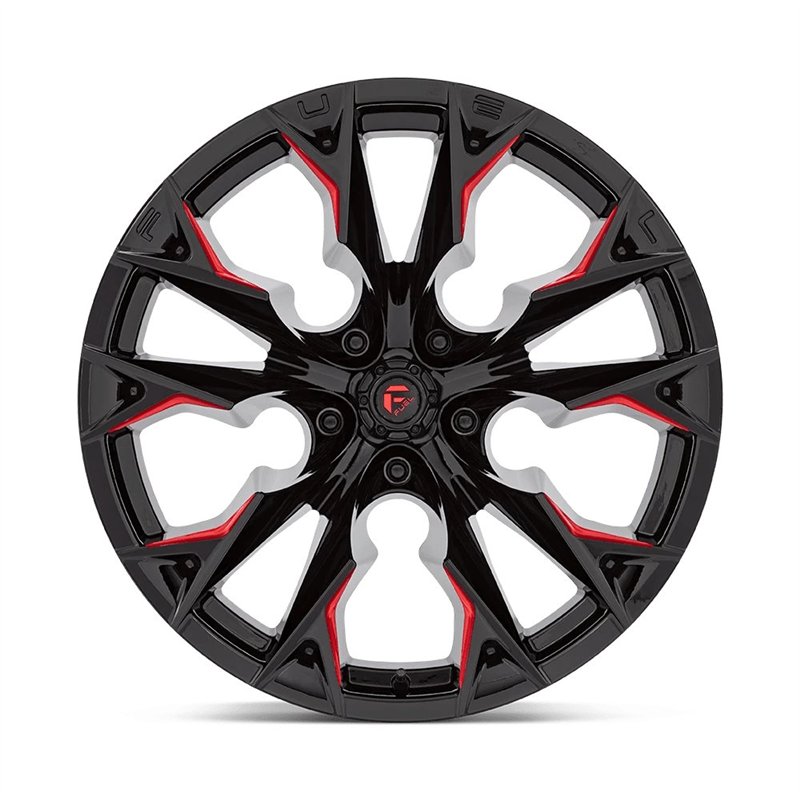 Fuel Off-Road | Flame 5 D823 22X12.0 ET-44 - Black With Candy Red Accents