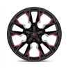 Fuel Off-Road | Flame 5 D823 22X12.0 ET-44 - Black With Candy Red Accents