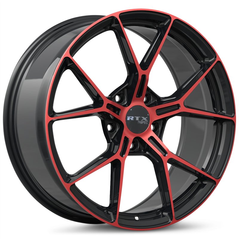 RTX | RS01 19x8.5 ET38 - Gloss Black Machined Red
