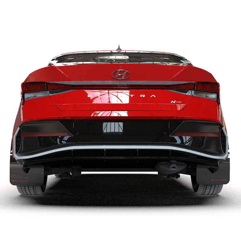 RallyArmor | Black UR Mud Flap Red Logo - Elantra N / N-Line 2024-2025