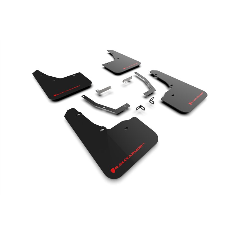 RallyArmor | Black UR Mud Flap Logo Red - Forester 2025