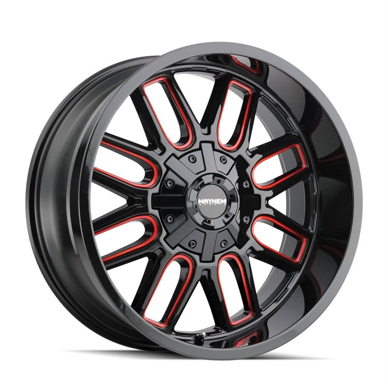 Mayhem | COGENT 18x9.0 ET0 - Gloss Black Milled Prism Red