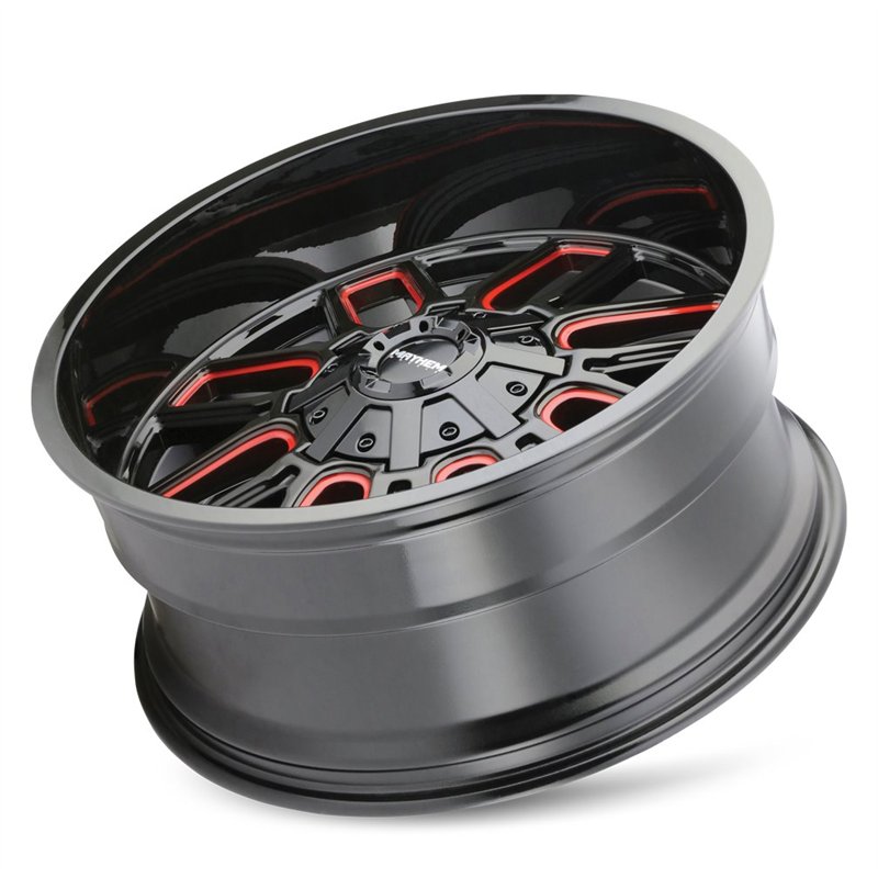 Mayhem | COGENT 18x9.0 ET0 - Gloss Black Milled Prism Red