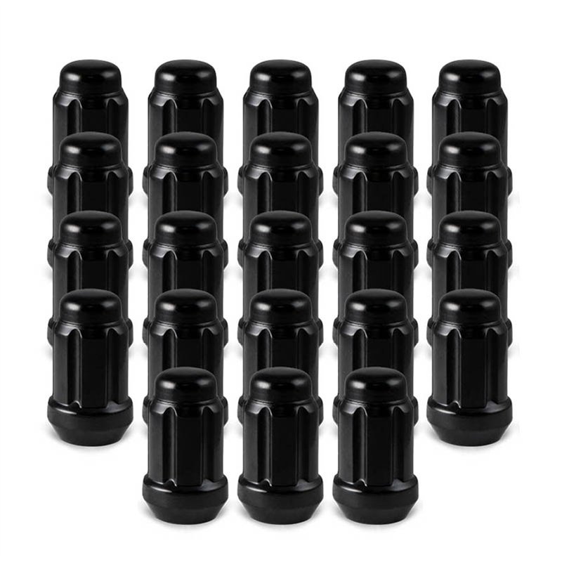 RHI | Lug Nuts (23) - Closed End, Spline - Black Chrome  - 1/2" X 35mm (1.38")